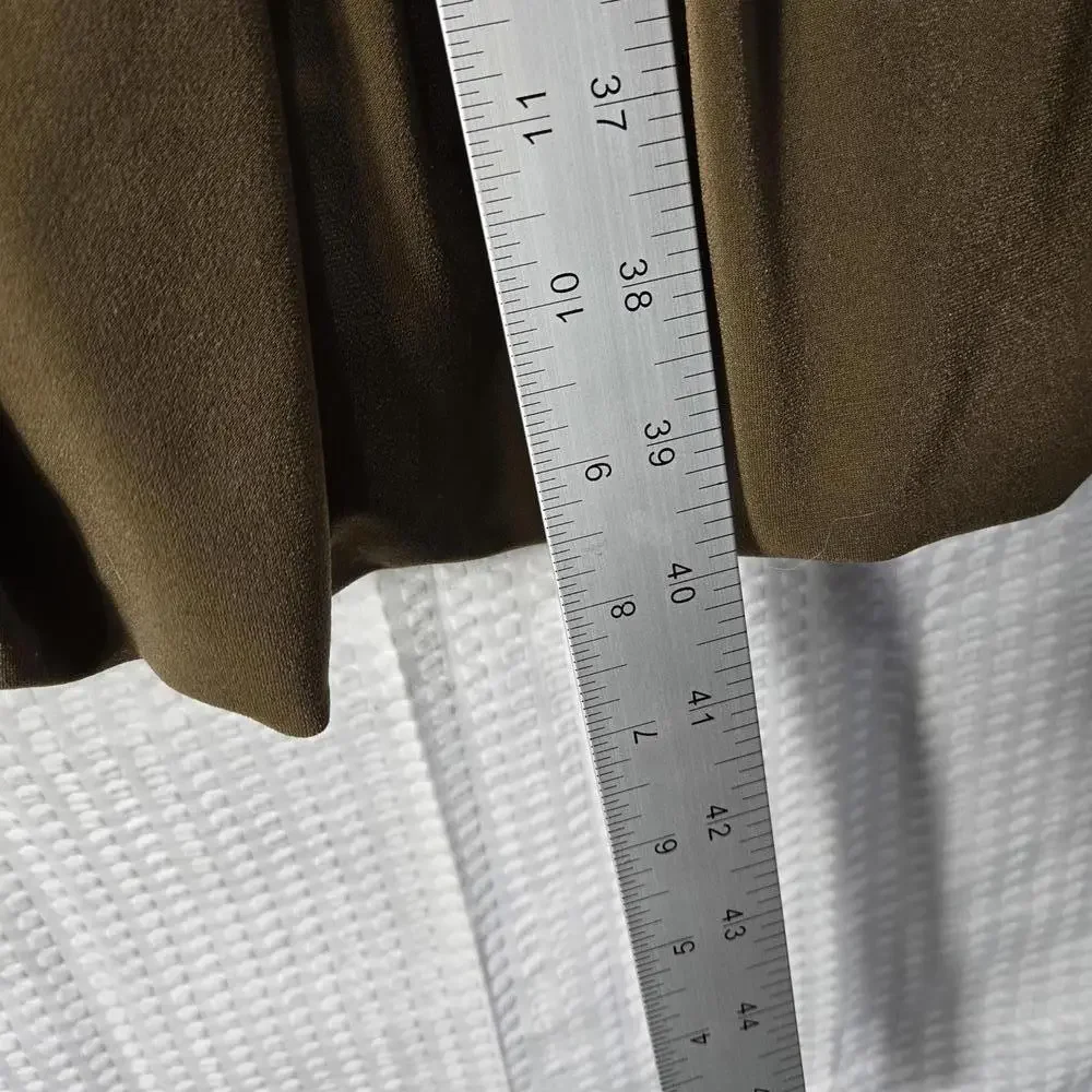 J. Crew Size S Olive Green Ruched Bodice Bubble Hem Sleeveless Midi Dress Prom - Picture 8 of 9